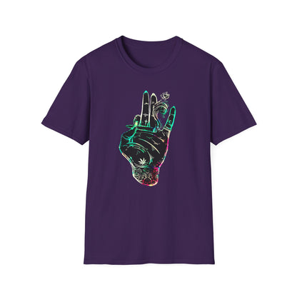 Psychedelic Hand Design Unisex T-Shirt - Softstyle, Casual Vibe