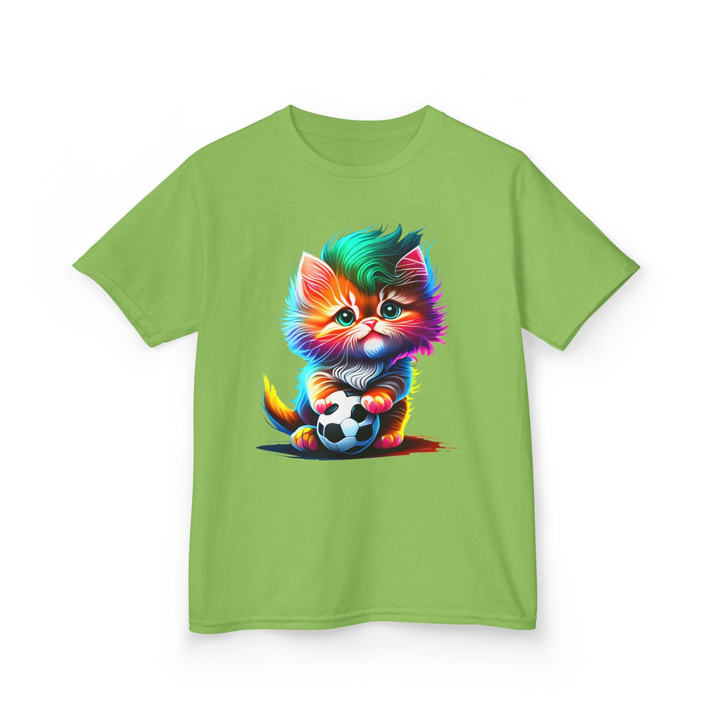 Colorful Cat Soccer Kids Heavy Cotton™ Tee