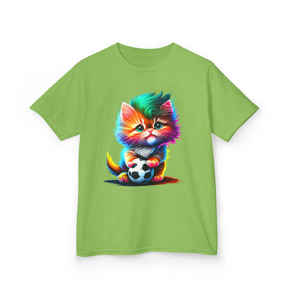 Colorful Cat Soccer Kids Heavy Cotton™ Tee