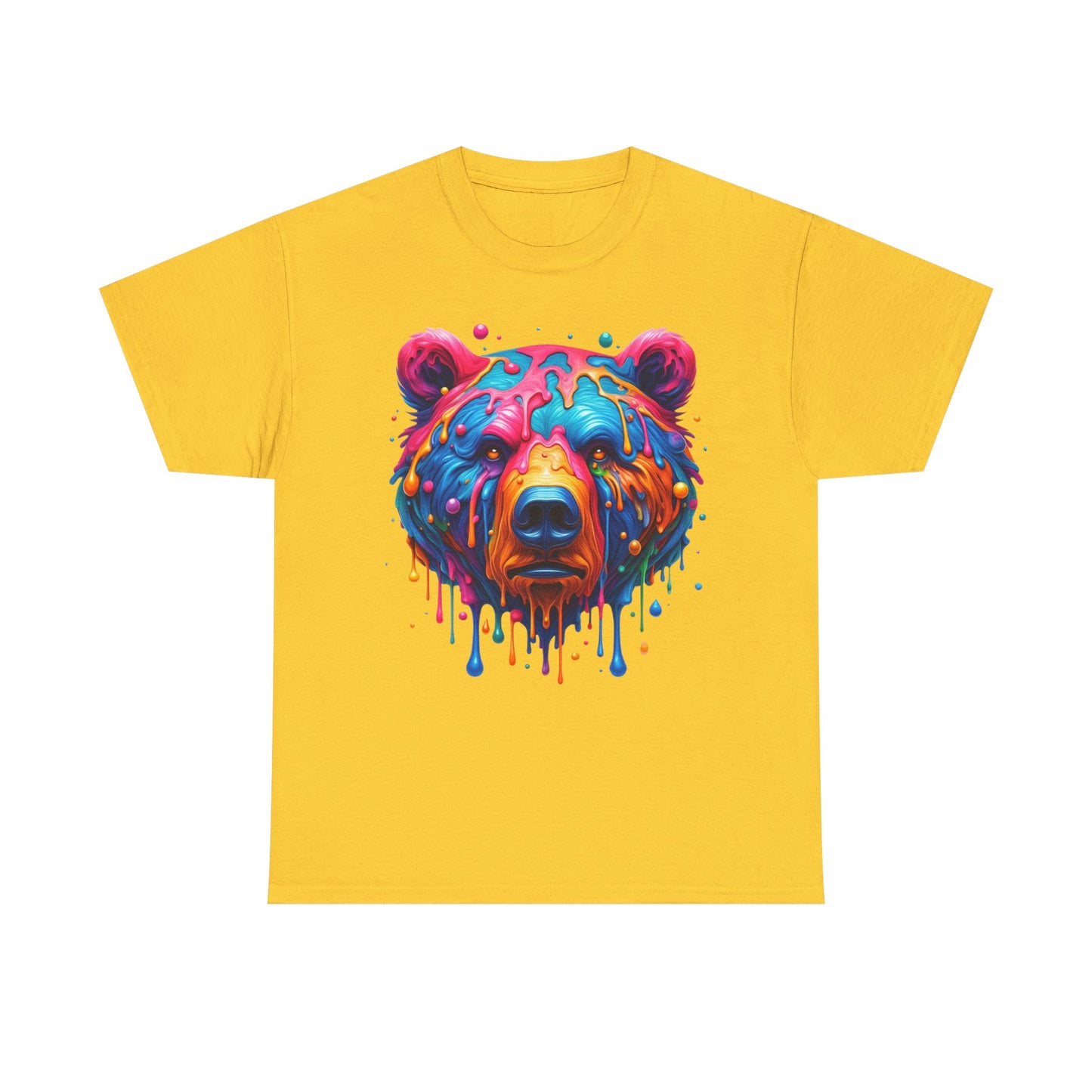 Colorful Bear Unisex Heavy Cotton Tee - Vibrant Art T-Shirt