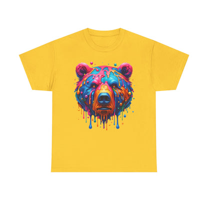Colorful Bear Unisex Heavy Cotton Tee - Vibrant Art T-Shirt