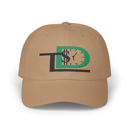 Classic Dad Cap with Embroidered Money Clock Design, Stylish Baseball Hat, Gift for Dads, Casual Accessory, Unisex Cap
