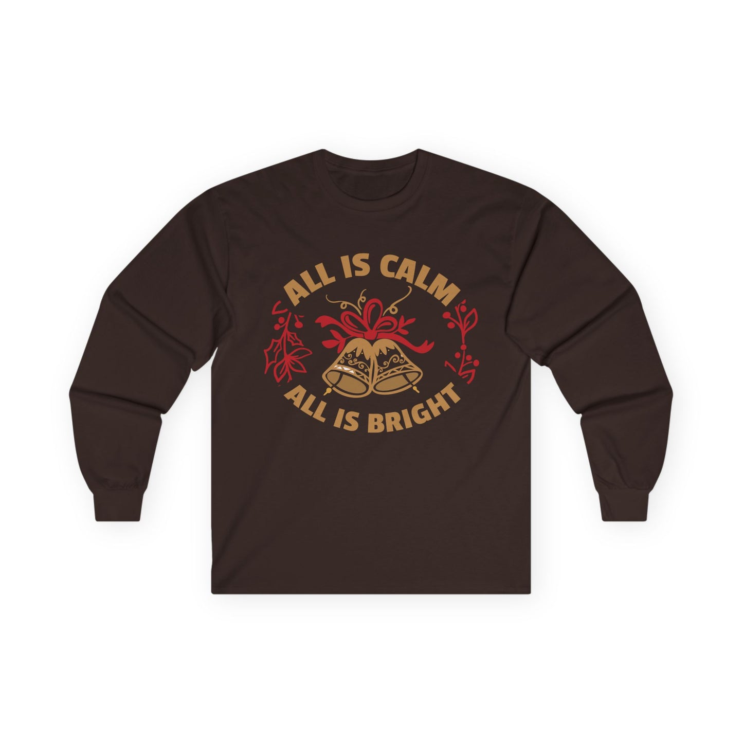 Holiday Spirit Long Sleeve Tee - Cozy Unisex Cotton Tee for Christmas, Gifts, Winter Wear, Family Gatherings, Festive Celebrations