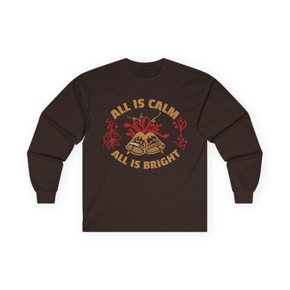 Holiday Spirit Long Sleeve Tee - Cozy Unisex Cotton Tee for Christmas, Gifts, Winter Wear, Family Gatherings, Festive Celebrations