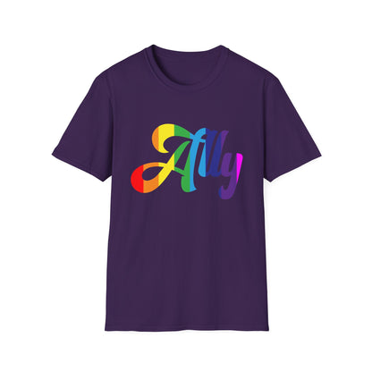 Pride Ally T-Shirt, Unisex Tee for LGBTQ+ Support, Softstyle Shirt for Everyday Wear, Gift for Allies