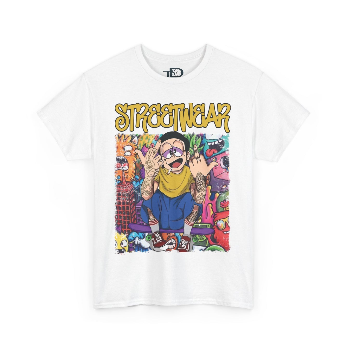 Streetwear Unisex Heavy Cotton Tee - Urban Vibe Graphic T-Shirt