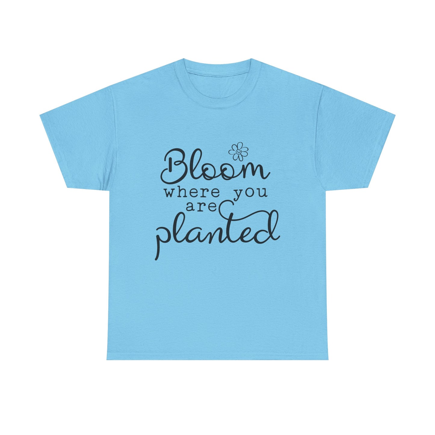 Inspirational Bloom Tee - Unisex Heavy Cotton T-Shirt for Growth Mindset