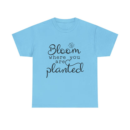 Inspirational Bloom Tee - Unisex Heavy Cotton T-Shirt for Growth Mindset