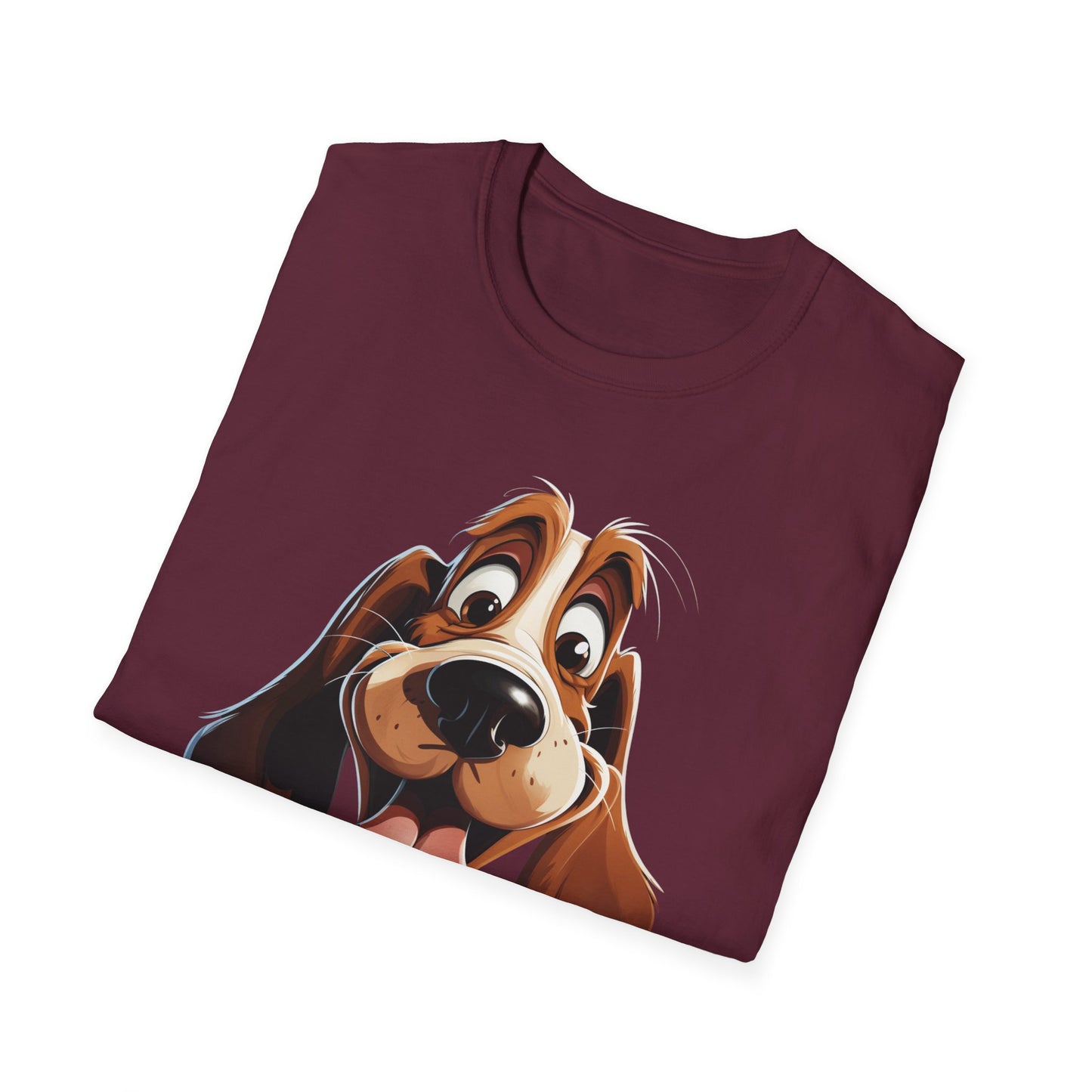 Cute Cartoon Dog Unisex Softstyle T-Shirt - Perfect for Pet Lovers