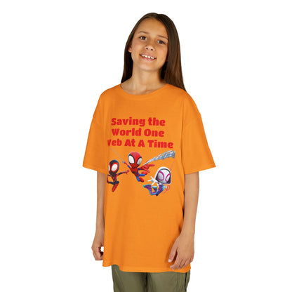 Kids Superhero Tee - Saving the World One Web At A Time