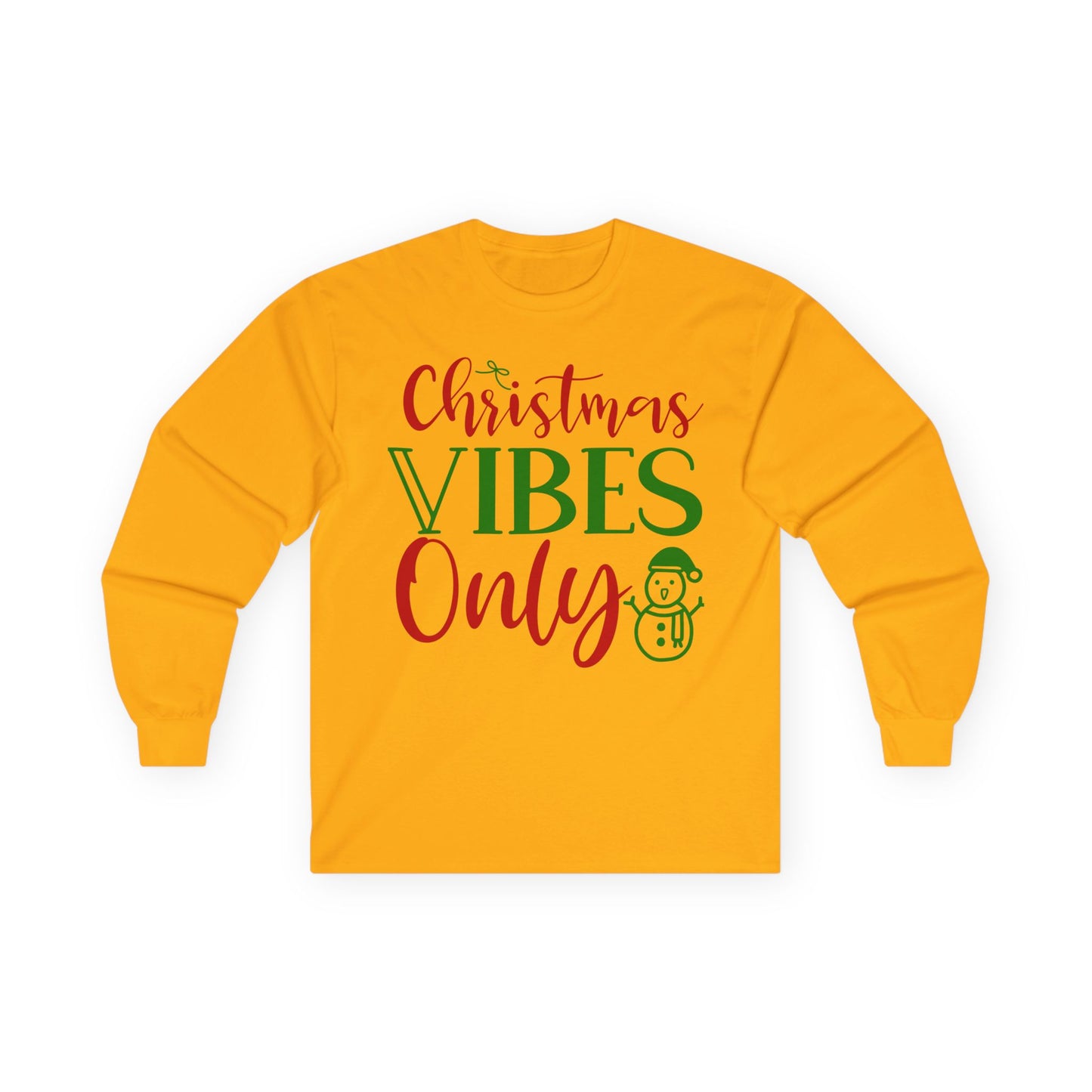 Christmas Vibes Long Sleeve Tee, Holiday Apparel, Unisex Tee, Festive Shirt, Winter Wear, Christmas Gift, Seasonal Fashion