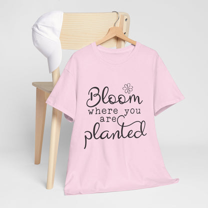 Inspirational Bloom Tee - Unisex Heavy Cotton T-Shirt for Growth Mindset