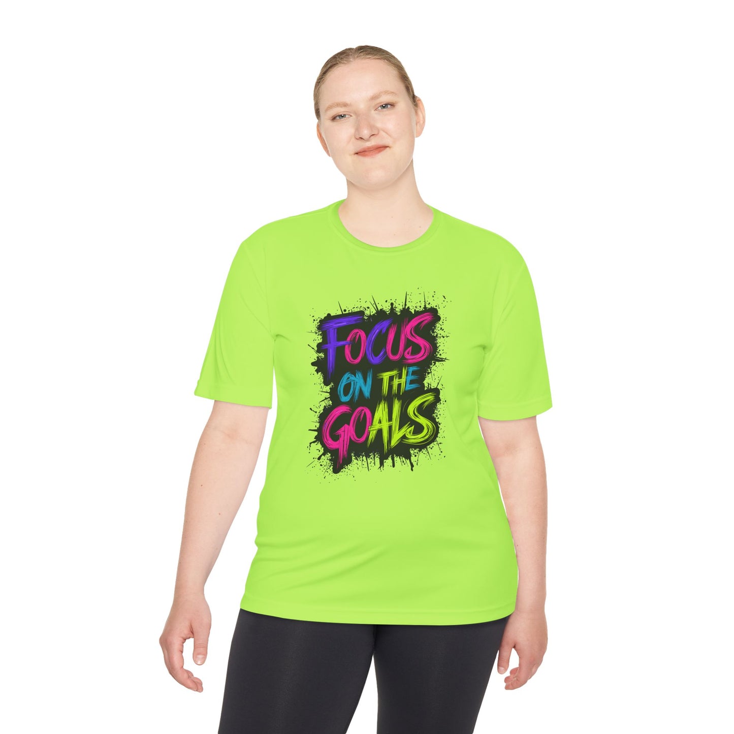 Colorful Motivational Fitness Tee for Active Lifestyle, Gym Shirt, Workout Shirt, Gift for Athletes, Focus on the Goals