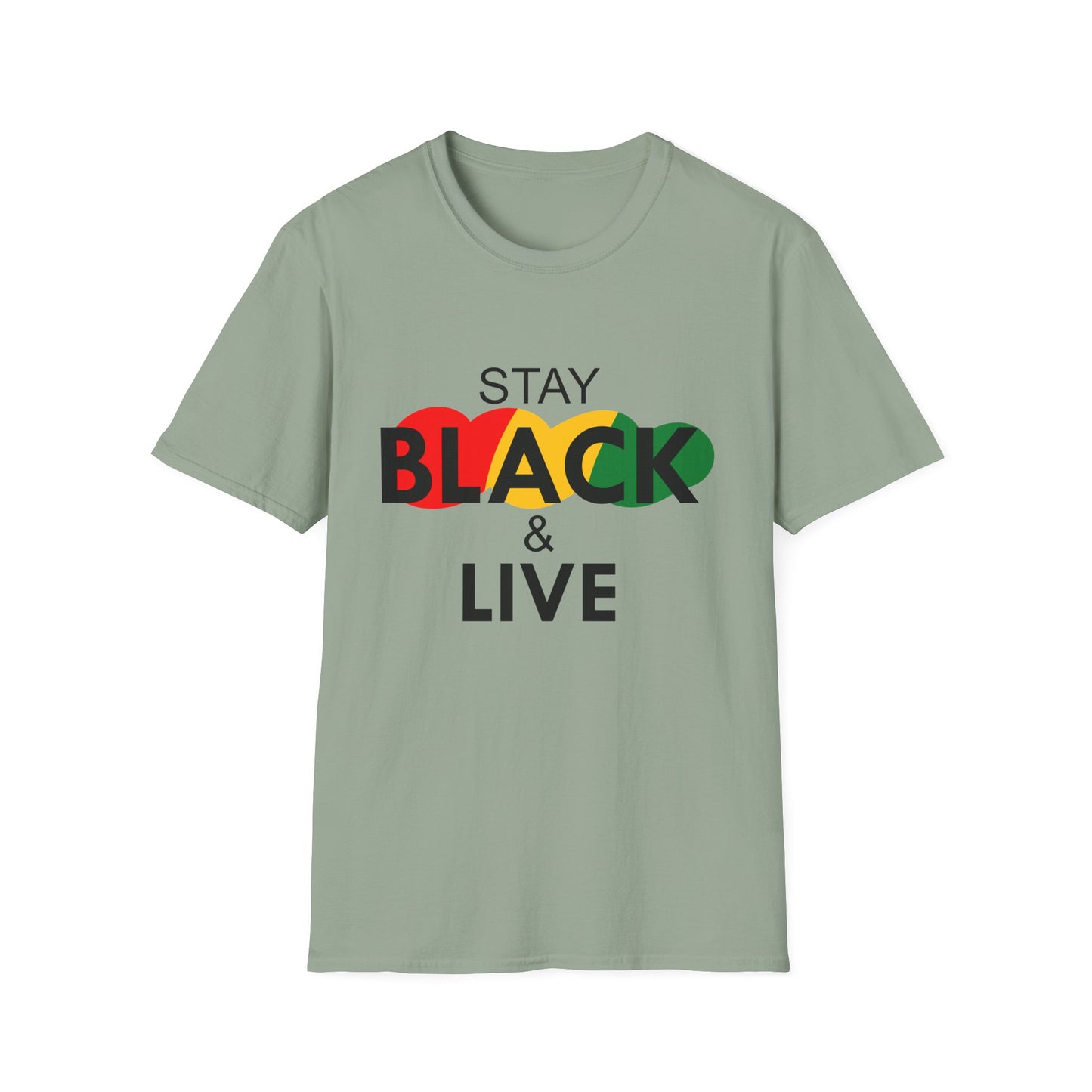 Unisex Softstyle T-Shirt: Stay Black & Live Tee for Activism, Streetwear, Casual Wear, Gifts for Culture Lovers, Statement Shirt