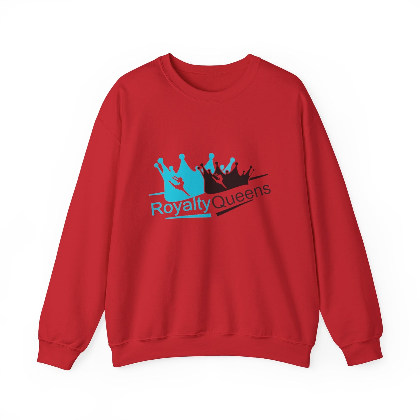Crewneck Sweatshirt - "Royalty Queens" Crown Logo Graphic (Blue & Black)