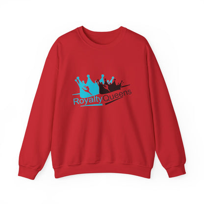 Crewneck Sweatshirt - "Royalty Queens" Crown Logo Graphic (Blue & Black)