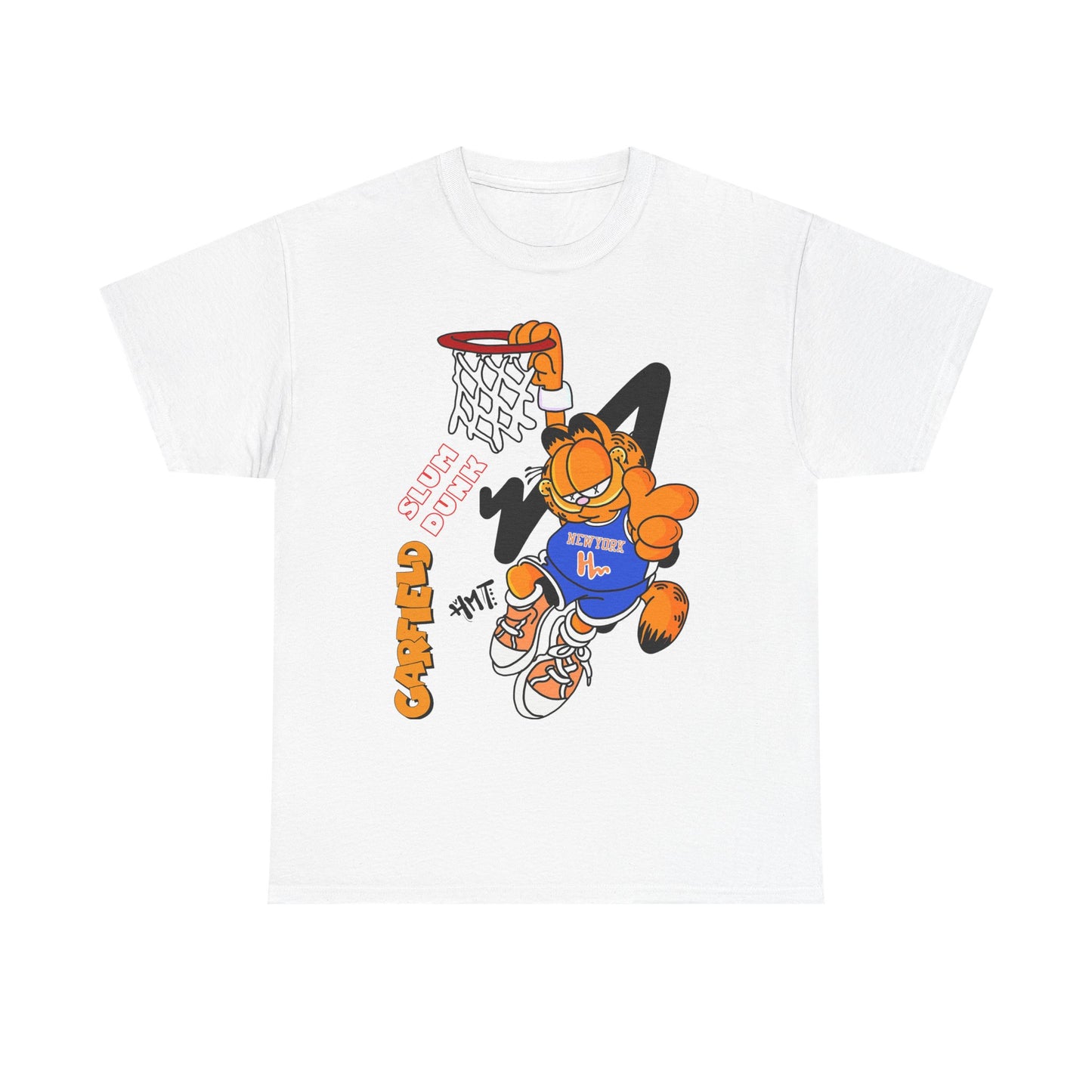 Garfield Basketball Unisex Heavy Cotton Tee - Fun Streetwear for Cat Lovers