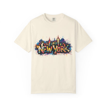 Colorful New York Graffiti T-Shirt, Streetwear Tee, City Vibe Shirt, Travel Souvenir Gift, Urban Fashion, Summer Outfit