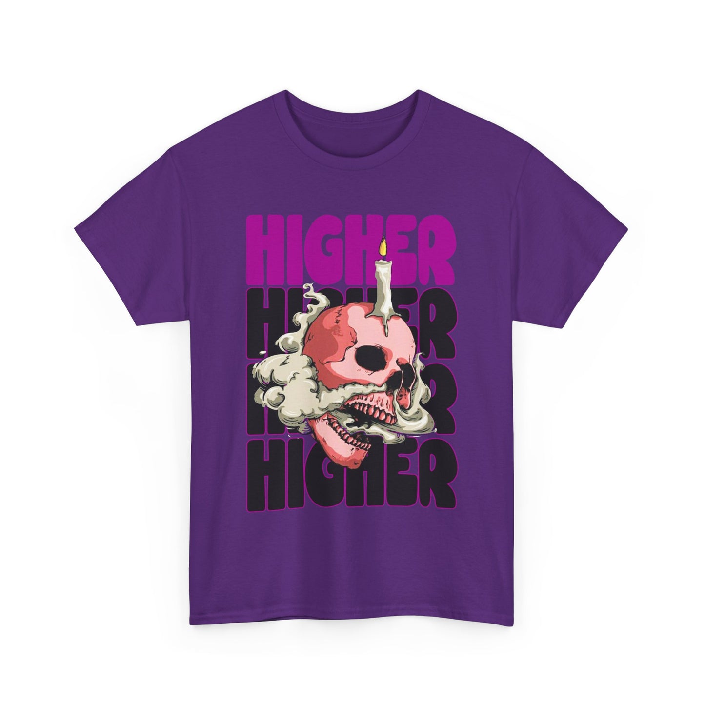 Skull Graphic Tee - "Higher" Unisex Heavy Cotton T-Shirt