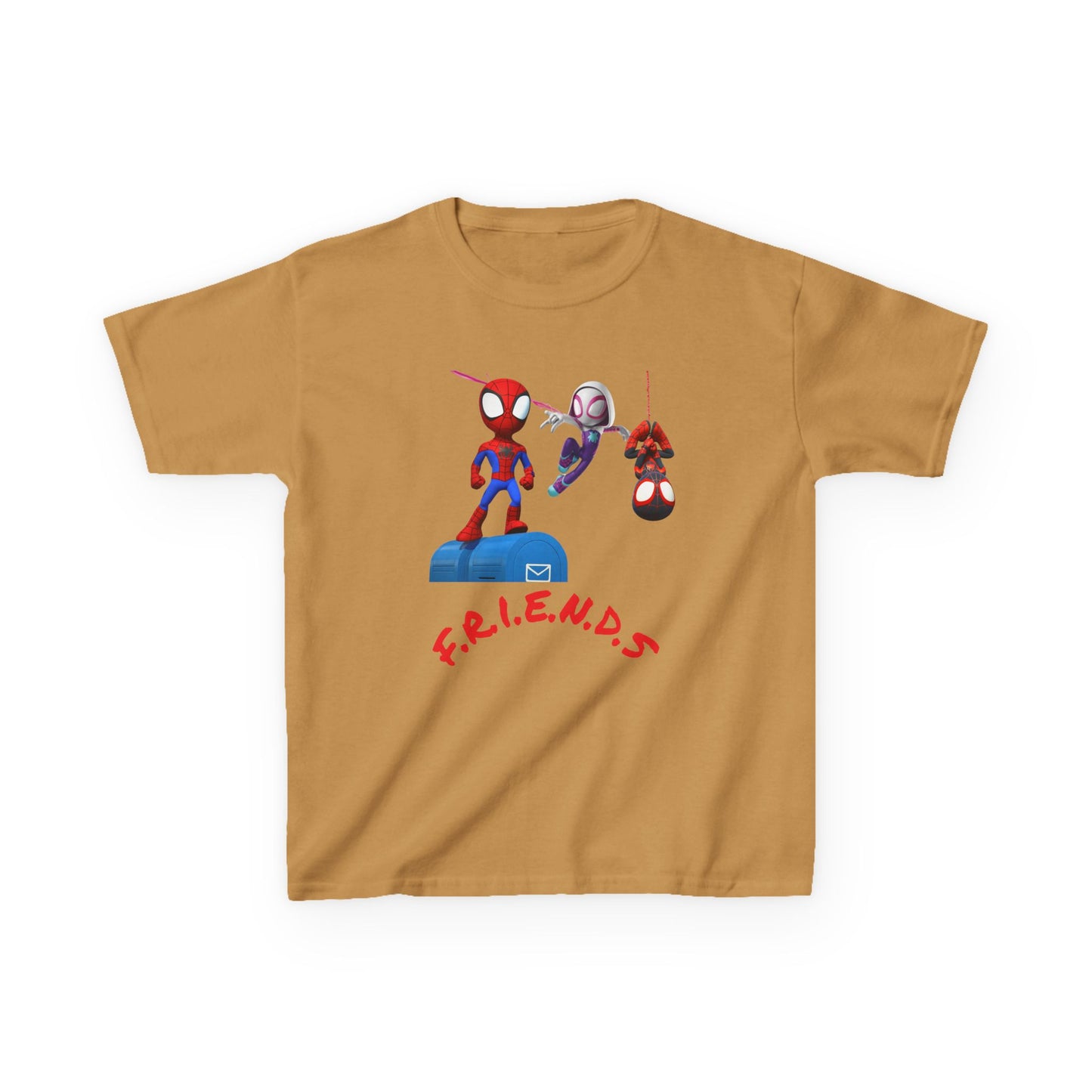 Kids' Friends Spider-Man Tee - Fun & Colorful Cotton T-Shirt for Young Superheroes