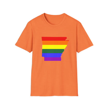 Pride Arkansas T-Shirt, Unisex Rainbow Tee, LGBTQ+ Apparel, Softstyle T-Shirt, Equality Shirt, Gift for Pride Month