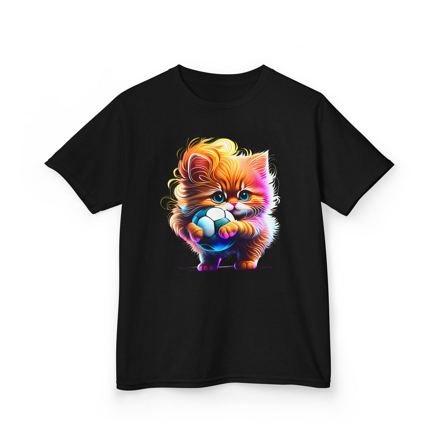 Colorful Kitten Kids Tee - Fun, Playful Cotton T-Shirt for Cat Lovers
