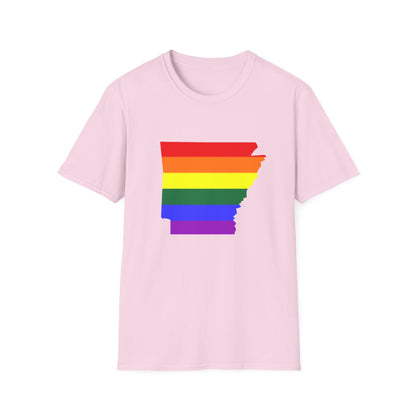 Pride Arkansas T-Shirt, Unisex Rainbow Tee, LGBTQ+ Apparel, Softstyle T-Shirt, Equality Shirt, Gift for Pride Month