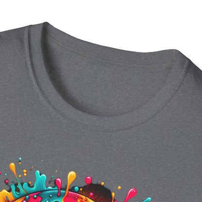 Colorful Drip Skull Unisex T-Shirt - Vibrant Graphic Tee for Art & Music Lovers