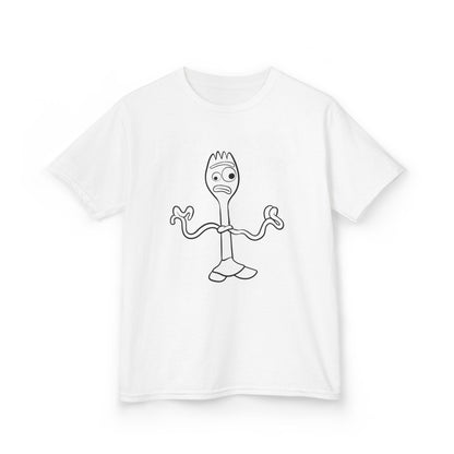 Whimsical Kids Tee - Fun Forky Design, Playful Youth Shirt, Perfect for Birthdays, Everyday Wear, Gifts for Kids, Cartoon Apparel