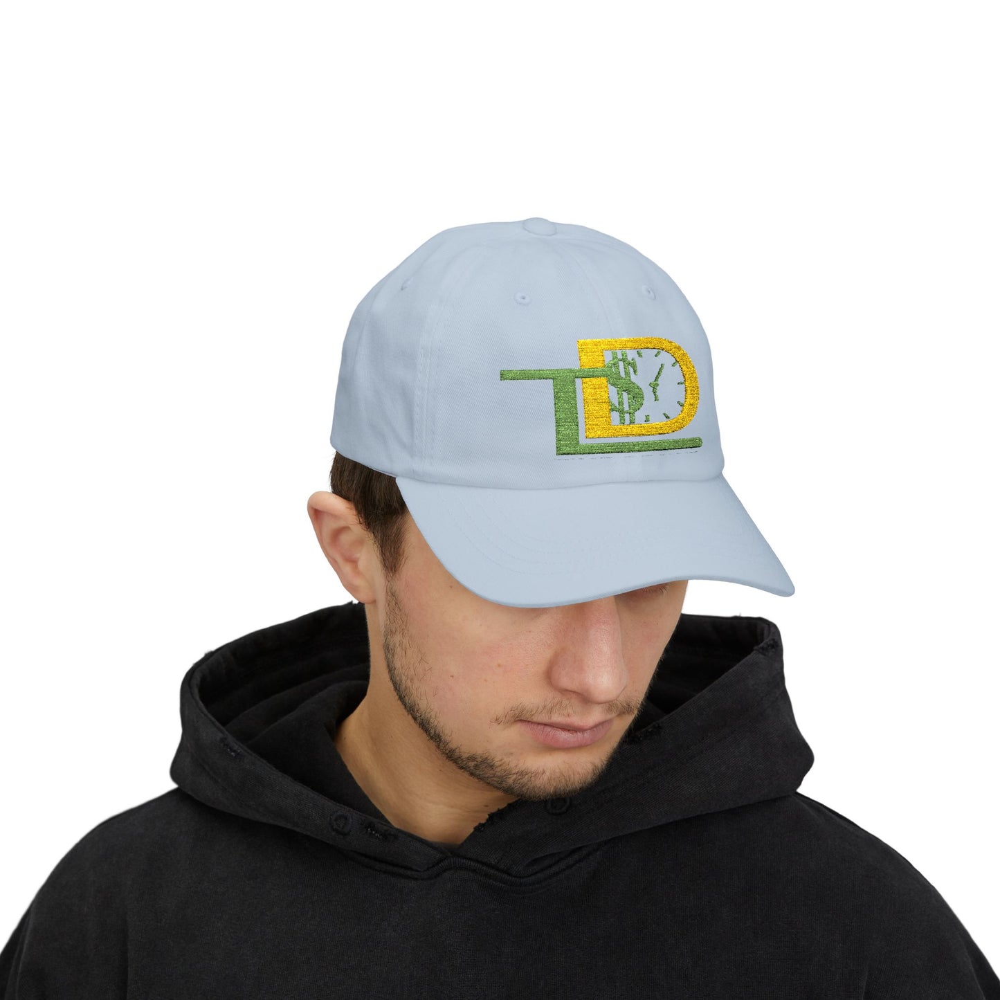 Classic Dad Cap with Green and Yellow Design, Casual Hat for Fathers, Gift for Dads, Summer Accessory, Adjustable Baseball Cap