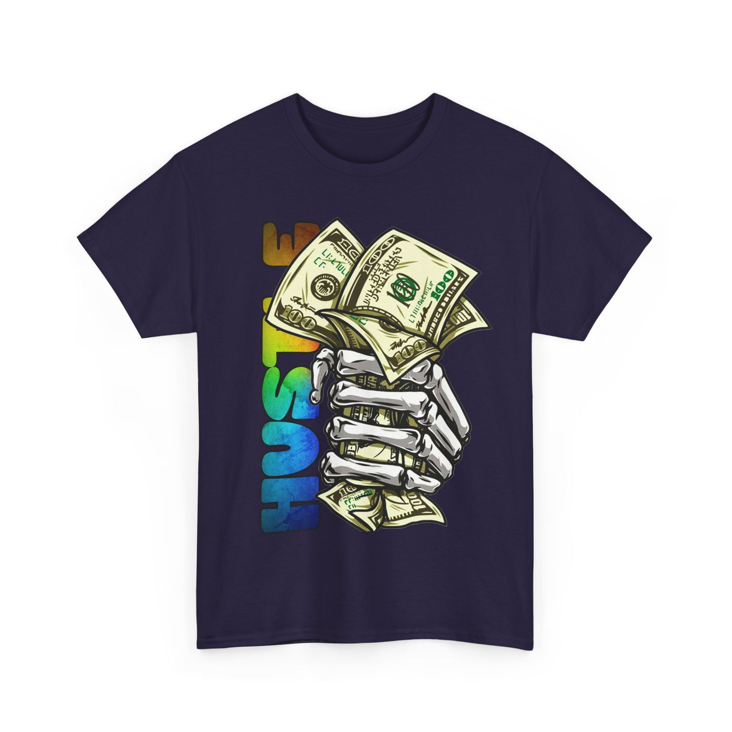 Unisex Heavy Cotton Tee - 'Hustle' Graphic Tee with Money Design