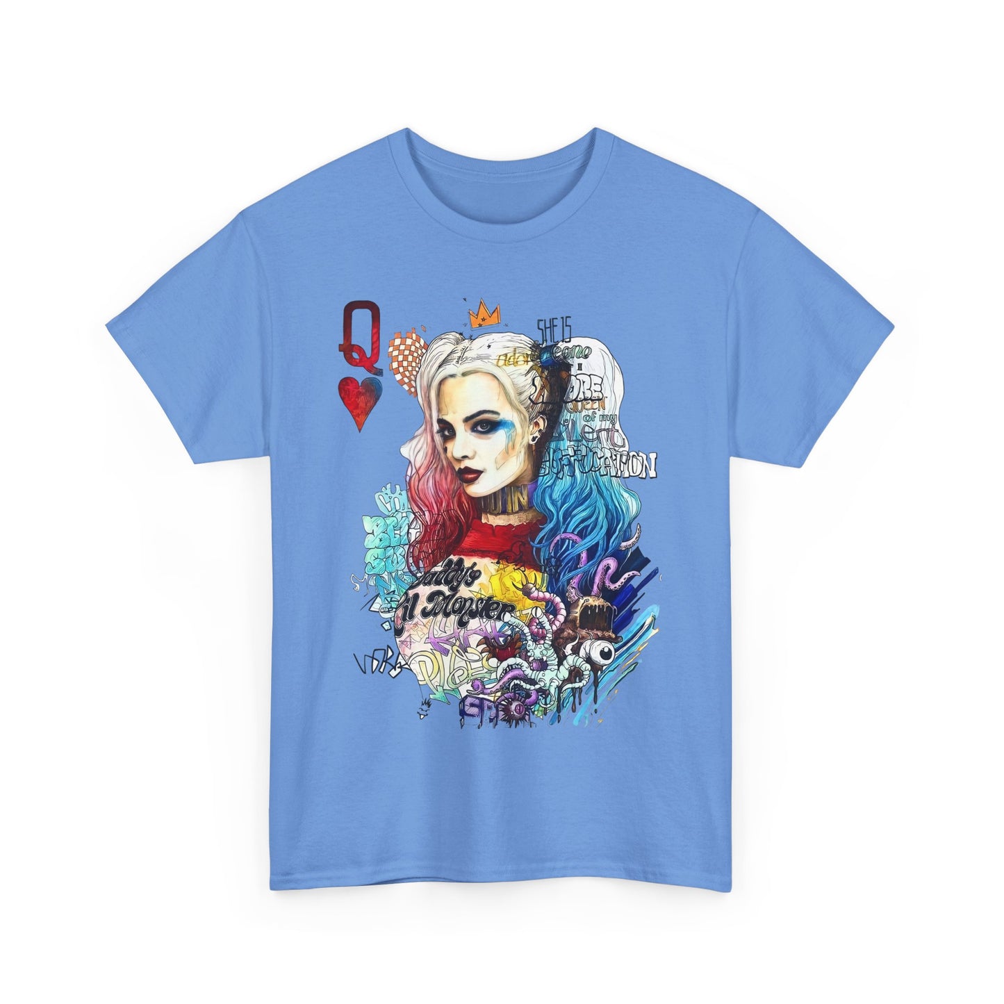 Harley Quinn Inspired Unisex Heavy Cotton Tee - Bold Graphic Design
