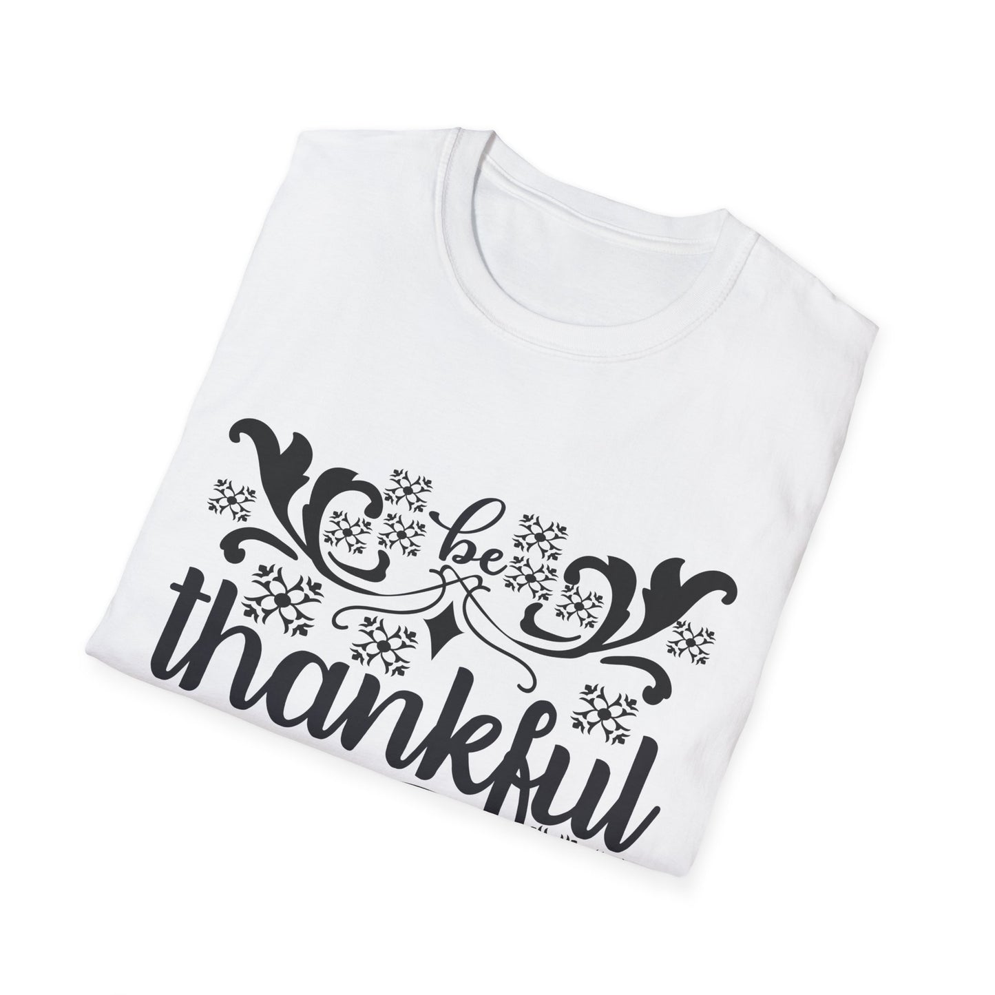Thankful Unisex Softstyle T-Shirt - Fall Fashion, Thanksgiving Gift, Casual Wear, Gratitude Tees, Everyday Comfort