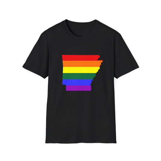 Pride Arkansas T-Shirt, Unisex Rainbow Tee, LGBTQ+ Apparel, Softstyle T-Shirt, Equality Shirt, Gift for Pride Month