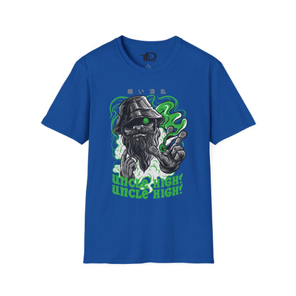 Unisex Softstyle T-Shirt with Fun Cannabis Design, Great for Festivals, Parties, Gifts, Uncle High Tee, Unique Graphic Shirt, Stoner Apparel