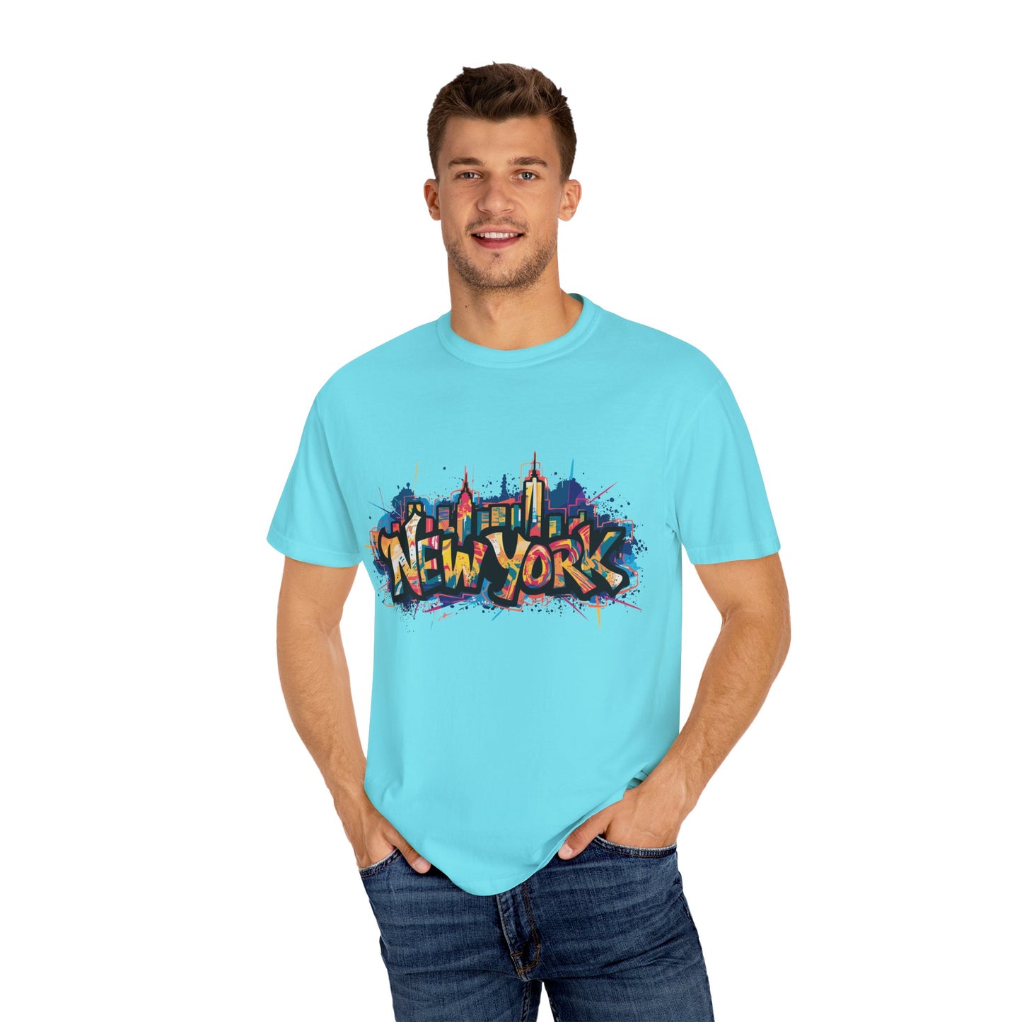 Colorful New York Graffiti T-Shirt, Streetwear Tee, City Vibe Shirt, Travel Souvenir Gift, Urban Fashion, Summer Outfit