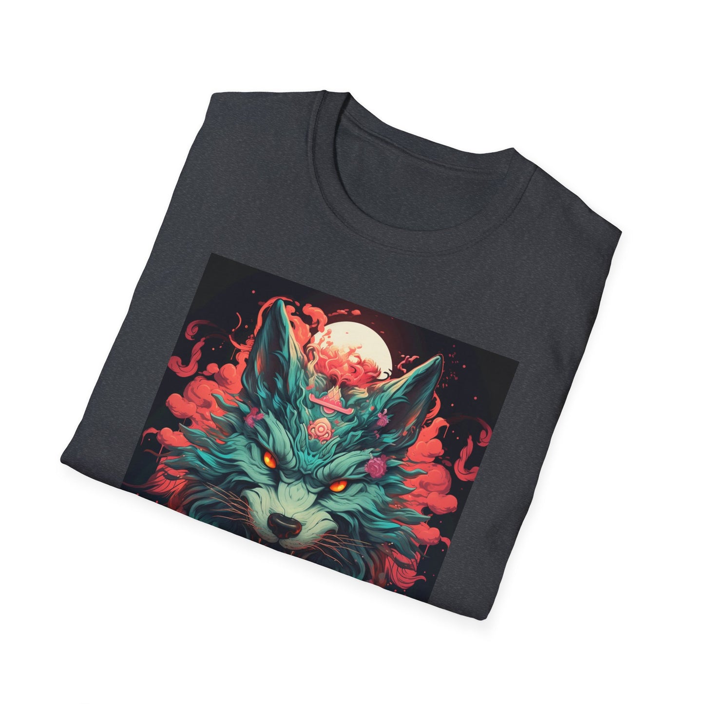 Mystical Wolf Unisex T-Shirt - Softstyle Tee, Graphic Tee, Animal Lover Gift, Unique Apparel, Nature-Inspired Clothing