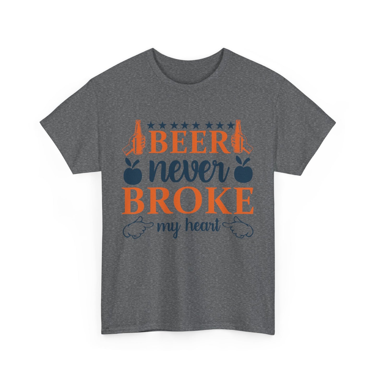 Beer Never Broke My Heart Tee, Funny Humor Shirt, Beer Lover Gift, Unisex Cotton T-Shirt, Party Apparel, Summer Fun