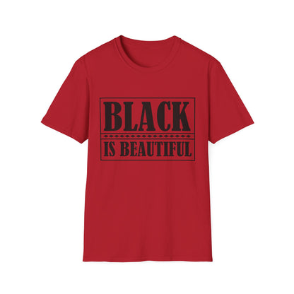 Unisex Softstyle T-Shirt, "Black is Beautiful" Tee, Affirmation Shirt, Everyday Wear, Gift for Activists, Comfort and Style