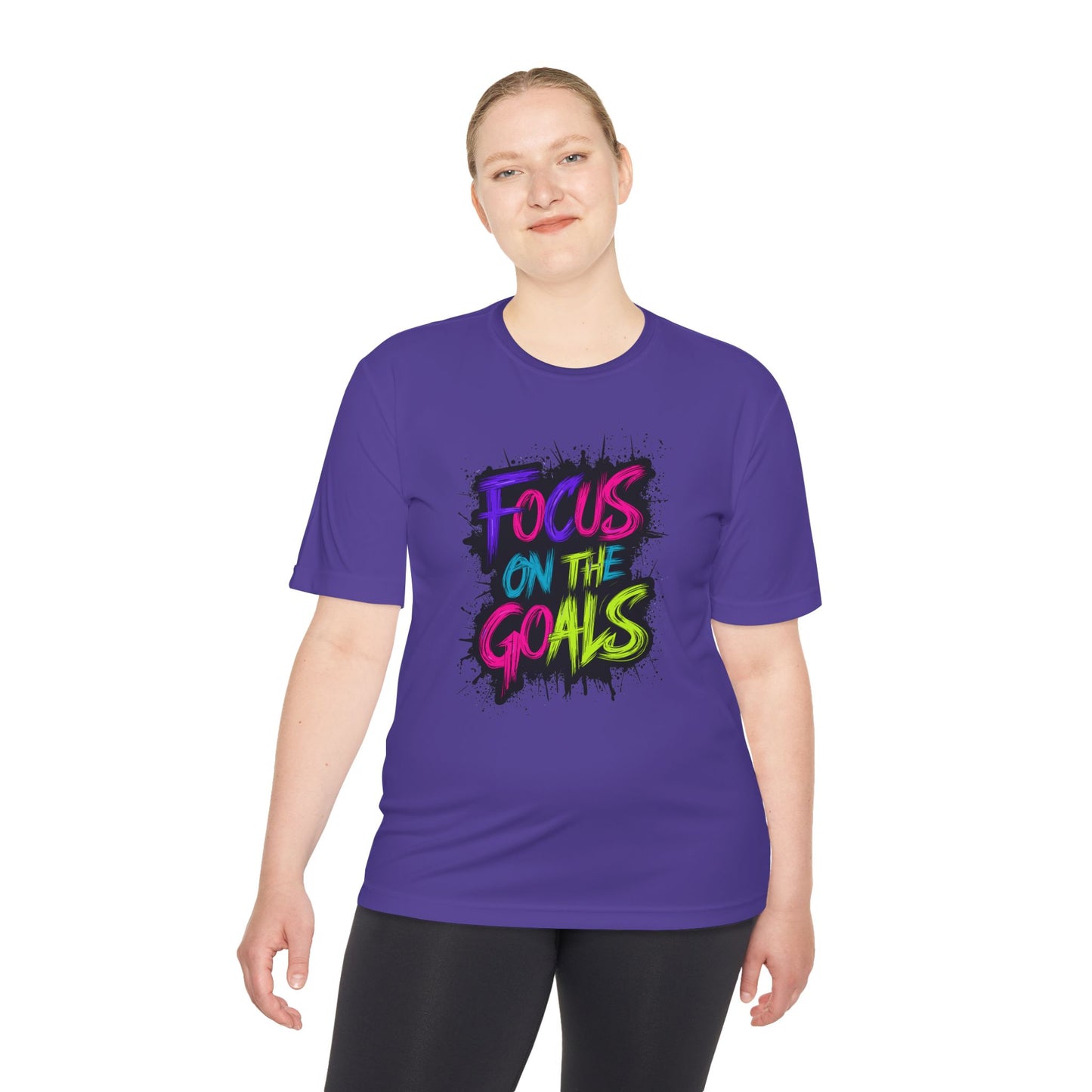 Colorful Motivational Fitness Tee for Active Lifestyle, Gym Shirt, Workout Shirt, Gift for Athletes, Focus on the Goals