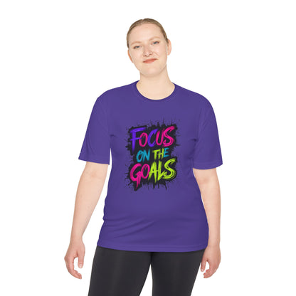 Colorful Motivational Fitness Tee for Active Lifestyle, Gym Shirt, Workout Shirt, Gift for Athletes, Focus on the Goals