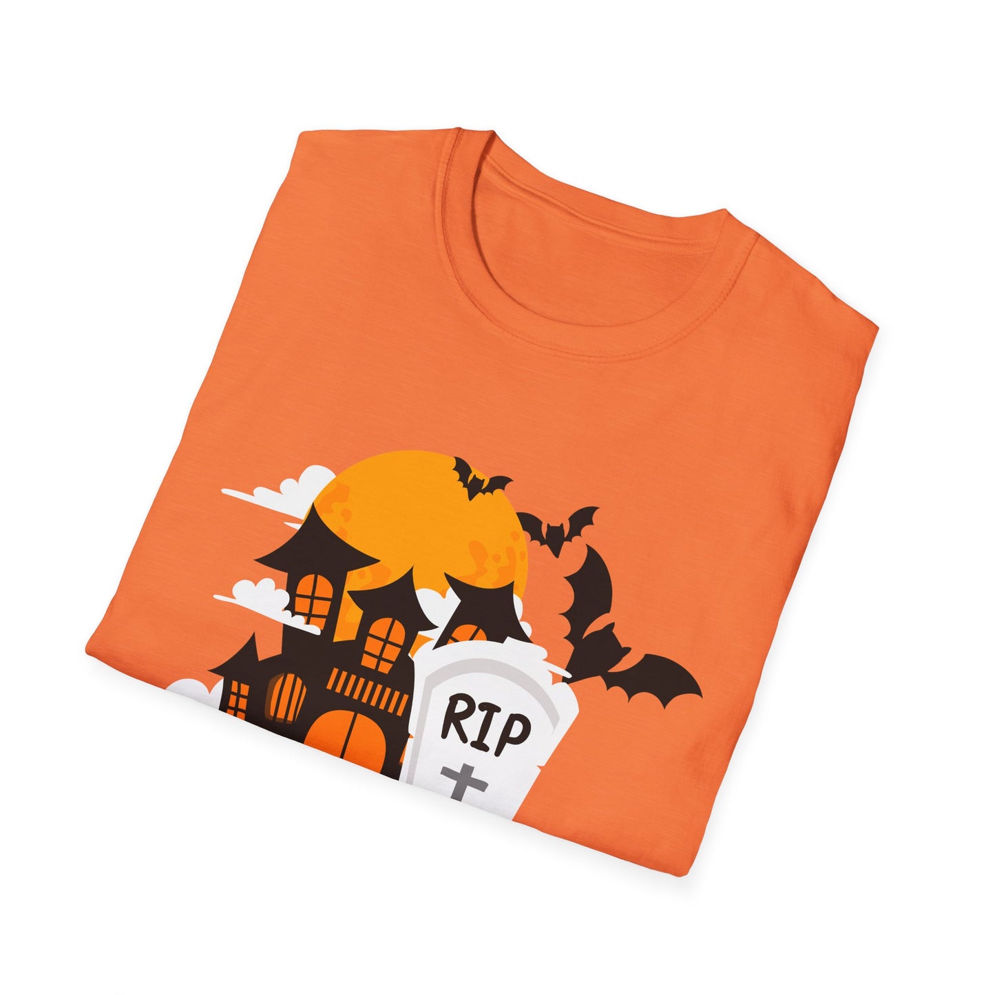 Spooky Halloween T-Shirt, Unisex Softstyle Tee, Pumpkin and Haunted House Design, Fun Fall Shirt, Perfect for Halloween Parties, Trick [...]