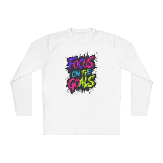 Unisex Long Sleeve Tee - "Focus on the Goals" Motivational Shirt, Fitness Apparel, Activewear, Gift for Athletes, Casual Wear