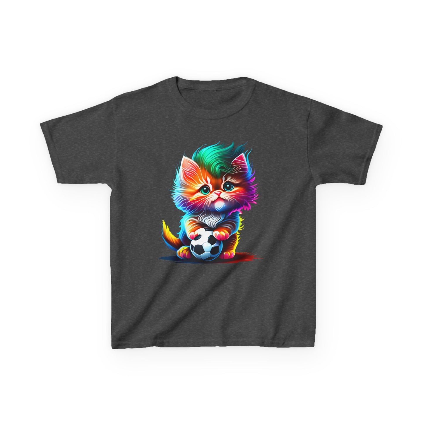 Colorful Cat Soccer Kids Heavy Cotton™ Tee
