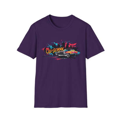 Retro Car Graphic Unisex Softstyle T-Shirt, Vintage Tee, Old School Shirt, Cool Graphic Tee, Gift for Car Lovers, Unisex T-Shirt