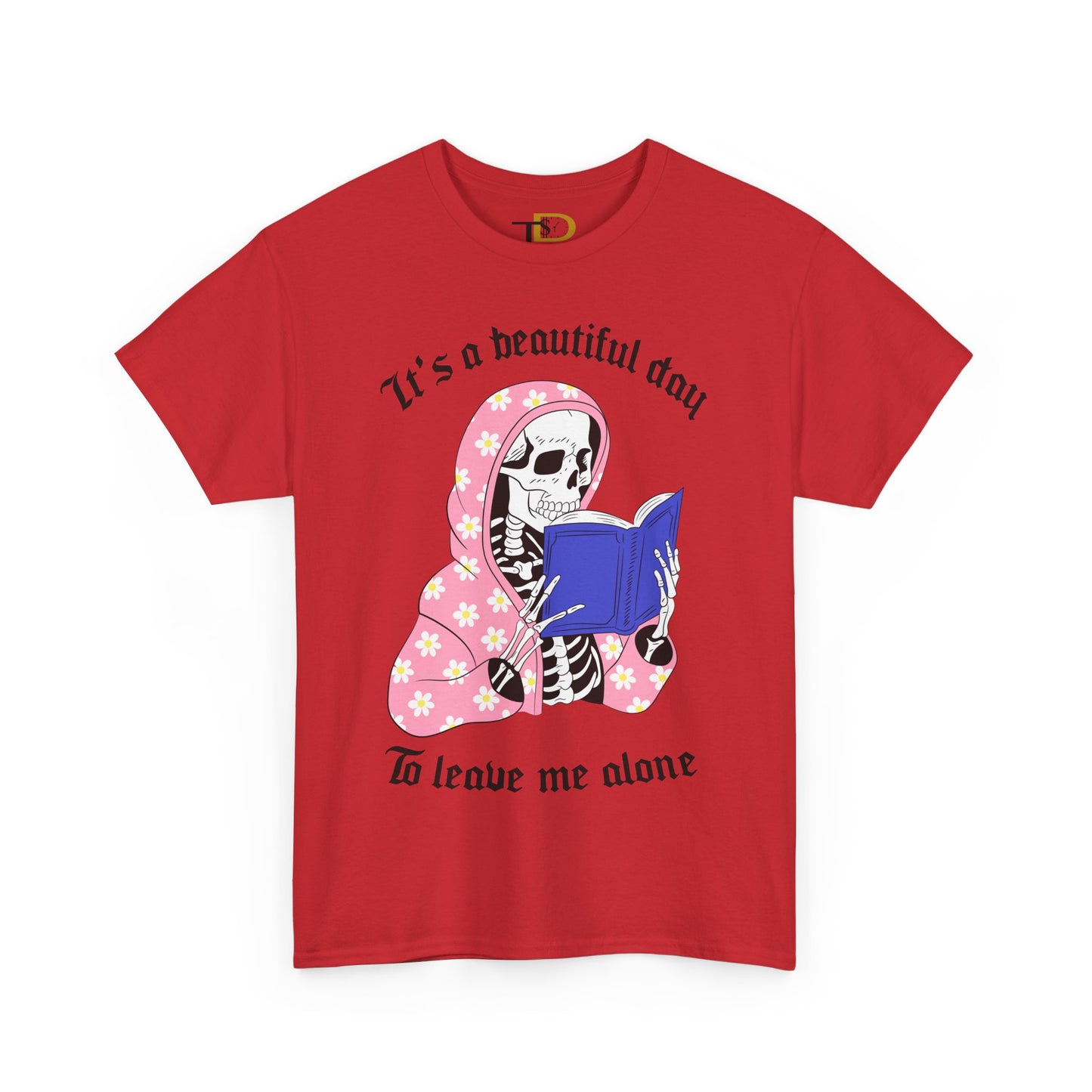 Skeleton Reading Coffin Vibes Unisex Heavy Cotton Tee