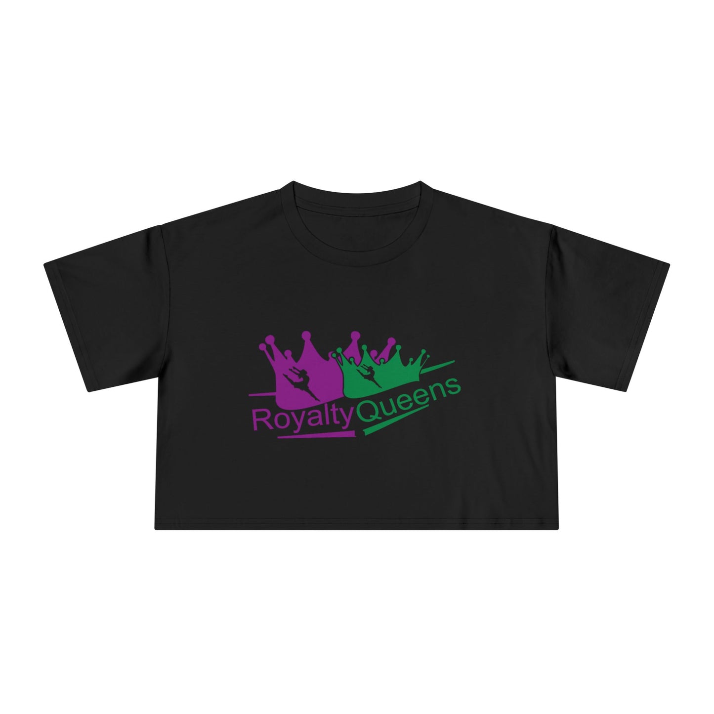 Royalty Queens Women's Crop Tee, Fun Party Top, Stylish Streetwear, Gift for Her, Casual Summer Wear, Trendy Graphic Tee