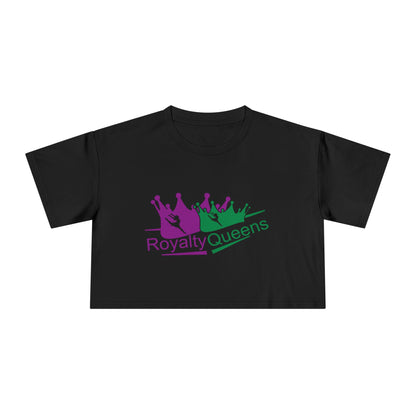 Royalty Queens Women's Crop Tee, Fun Party Top, Stylish Streetwear, Gift for Her, Casual Summer Wear, Trendy Graphic Tee