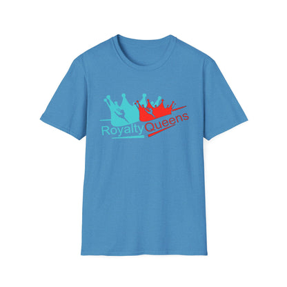 Royalty Queens Unisex T-Shirt, Softstyle Tee for Girls, Crown Graphic, Birthday Gift, Queen's Day Celebration, Casual Wear