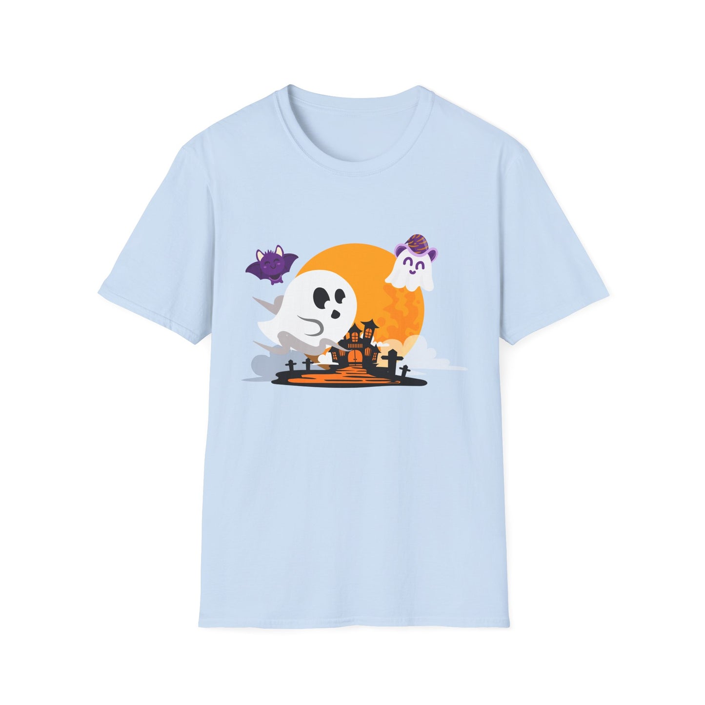 Halloween Ghost T-Shirt, Unisex Softstyle Tee, Spooky Season Shirt, Halloween Costume Top, Fall Festival Apparel